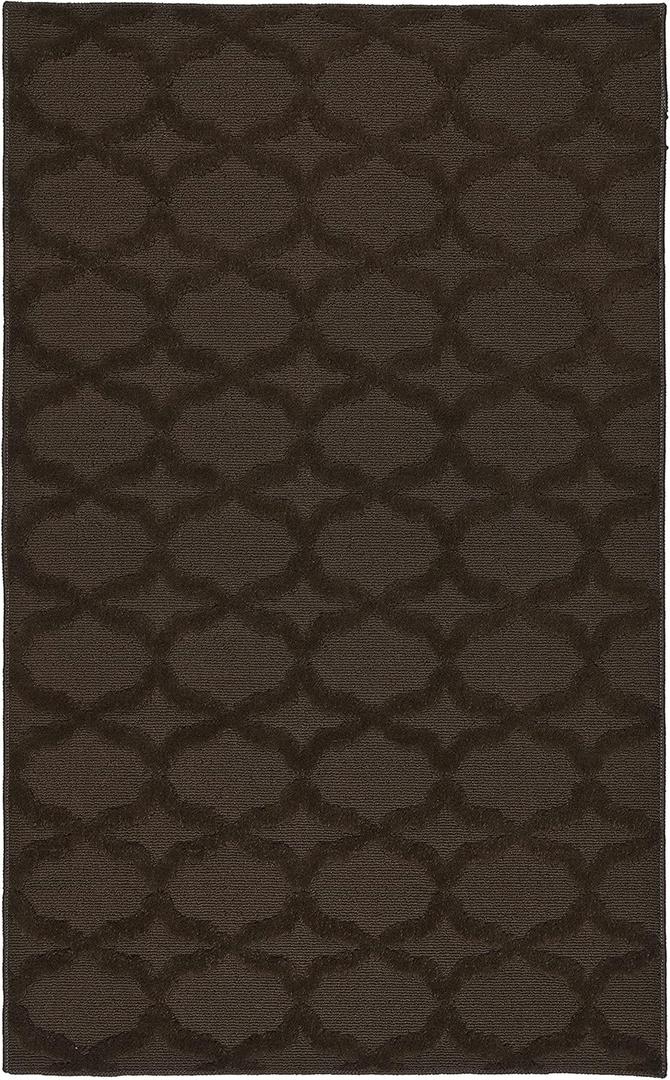 Garland Rug Sparta Non Slip Polypropylene 3 Ft. X 5 Ft. Brown Mocha Area Rug- Ideal for Living Rooms & Hallways, Stylish & Durable for High-Traffic Areas