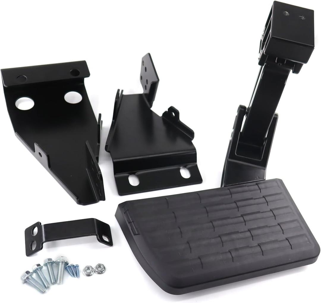 75328-01A Rear Bed Step Retractable Bumper Step for Ford F150 2021 2022 2023 Folding Truck Tailgate Step Black