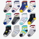 Evercute Toddler Girls Grip Socks 12 Pack Boys Non Slip Socks for Kids Anti Skid, Size 1-3 T
