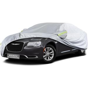 KouKou Oxford Car Cover Waterproof All Weather for Automobiles, Fit Sedan Dodge Charger, Chrysler 300, Hyundai Genesis, Mercedes Benz S Class,BMW 7 Series, etc (208 X 78 X 59 inch)