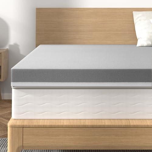 BedStory Extra Firm Mattress Topper Twin Size 4 Inch - Memory Foam Mattress Topper for Back Pain Relief - Gel & Bamboo Charcoal Infused Cooling Pad - Ergonomic Bed Topper, CertiPUR-US Certified