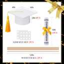 Breling 12 Pcs White and Gold Graduation Centerpiece Sticks Felt Graduation Scroll Diploma and Grad Cap with Tassel Decor 2026 Table Toppers Centerpiece Party Supplies for Grad Party Decorations