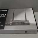 Phenyx Pro Wireless Microphone System, Dual Wireless Mics,w/ 2 Handhelds, Auto Scan,2x100 UHF Frequencies,328ft Range,Dynamic Microphone for Singing, Karaoke, Church(PTU-71-2H)