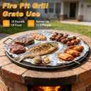 Fire Pit Grill Grate for Outdoor, 36 Inch Round Grill Grate BBQ Grilling Rack with Handles, Outdoor Cooking Grate for Fire Pit, Patio ,Backyard, Campfire