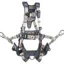 3M DBI-SALA 1112583 ExoFit STRATA, Aluminum 4 D-Rings, Tri-Lock Revolver QC Buckles with Sewn in Hip Pad & Belt, X-Large, Blue/Gray