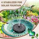 Yzert Solar Fountain for Bird Bath Colorful Lights Automatic Cycle 3.5W Solar Water Fountain Outdoor Garden 2200mAh Battery