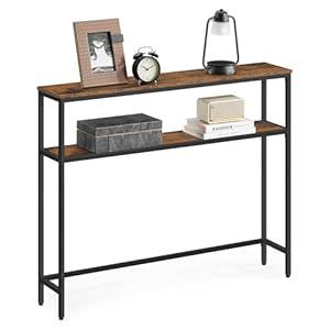VASAGLE Console Table, 2-Tier Sofa Table, 7.9 x 39.4 x 31.5 Inches, Narrow Entryway Table, Modern Entry Table with 2 Shelves, for Living Room, Bedroom