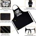 30th 40th 50th 60th 65th 70th 75th Birthday Gifts for Men, Chef Aprons for Men with 3 Pockets (Black)