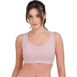 Floatley Smoothly Comfort Wirefree W Support Full Coverage Back Smoothing Easy Pullover Embedded Pad Seamless Bra for Women XL