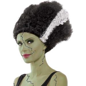 Party King Women's Monster Bride Costume Wig (Black/White)