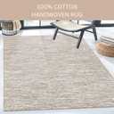 Hand Woven Area Rug 4x6 Feet - Rustic Farmhouse Bohemian Accent Rug for Living Room Bedroom Kitchen Entryway Floor Mats - Ideal for High Traffic Areas 100% Cotton Rag Rug Natural