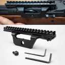 Gotical See-Thru Scope Mount for M1A/M14, 061 T6 Aluminum, Black Anodized, Steel Hardware Included, Iron Sights, Side Plate Features Locking Point