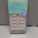 BTArtbox Press On Nails Square - Pastel Short Press On Nails with Glue for Women, Opaque Soft Gel Glue On Nails in 16 Sizes - 32 Stick On Nails Kit, Heeled Neutral