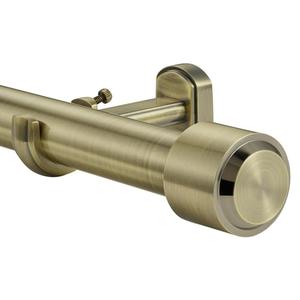 Heavy Duty Curtain Rods, 1 1/8 Inch Diameter Single Curtain Rod 36-72Inch(3-6ft) Extendable Length with End Caps Adjustable Modern Brackets-Antique Bronze