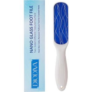 Nano Glass Foot File, Double-Sided Foot Callus Remover Feet Scrubber Hard & Dead Skin Hygienic Pedicure Tool in Shower Heel Scraper for Cracked Heels Smooth Feet Care Lima para Los pies (White)