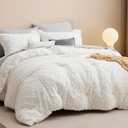Bedsure Set 3pcs (2 pillowcases 26X20, Comforter 90x90) Ivory