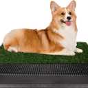 Artificial Grass Puppy Pee Pad for Dogs and Small Pets - 20x25 Reusable 3-Layer Training Potty Pad with Tray - Dog Housebreaking Supplies by PETMAKER (Medium)