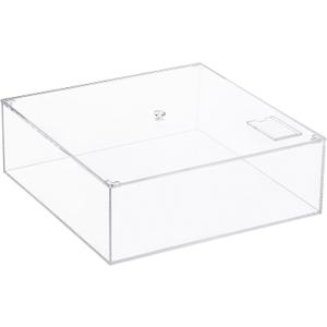 Clear Acrylic Square Cube Plastic Box, Plastic Rectangle Cube Containers with Lid, Storage Boxes 13.7"x13.7"x4.7" for Tiny Jewelry Beads, Coins, Craft Supplies, Sewing Home Organizers