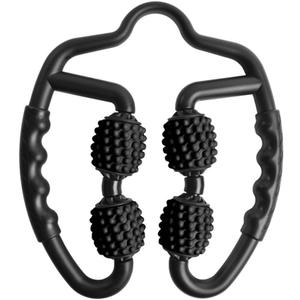 4 Wheels Foam Roller Muscle Massager for Leg Neck Hand Arm,Trigger Point Muscle Relax Massager Indoor Sports Yoga Bodybuilding Equipment (Black)