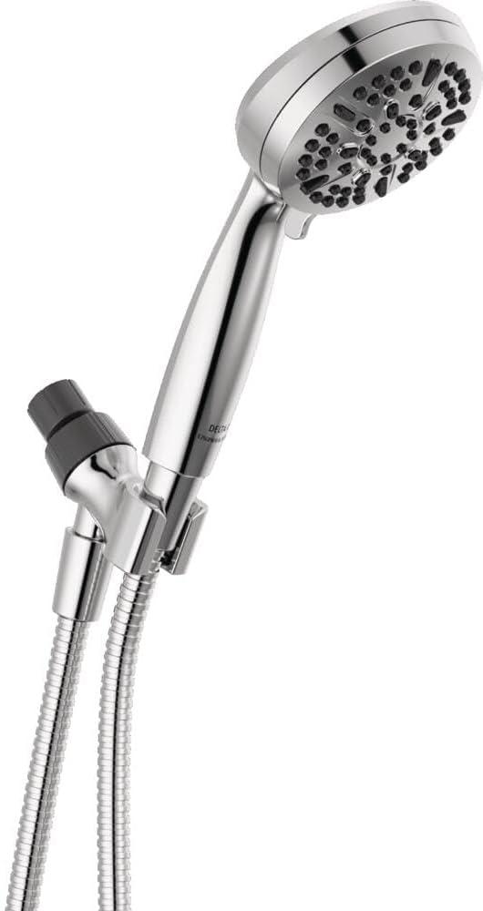 Delta Faucet 5-Setting Handheld Shower Head, Chrome Shower Head with Hose, Showerheads & Handheld Showers, Handheld Shower Heads, Detachable Shower Head, Hand Shower 1.75 GPM, Chrome 75511