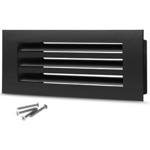 24x6 Modern AC Vent Cover, Decorative Air Vent Register Grille | Linear Slot Diffuser, Adjustable Airflow, Quiet Operation, HVAC Vent Cover for Ceiling, Wall & Floor, Black Aluminum Alloy