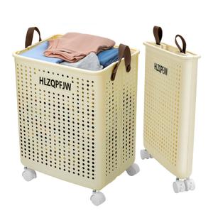 Collapsible Laundry Baskets with Wheels, HLZQPFJW Collapsible Laundry Baskets with Wheels, HLZQPFJW