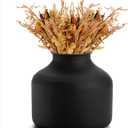 Goaste Metal Matte Flower Vase, Small Black Vases for Flower, 6.5 Inch Tall Iron Frosted Flower Arranging Vase for Table Centerpiece, Home, Shelf, Office, Garden Decor, Black