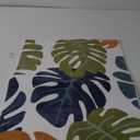 Lukinbox Leaf Washable Bathroom Rugs, 18" x 26" Small Non Slip Monstera Bath Mats for Bathroom, Cute Soft Microfiber Bathroom Mat Tropical Plant Bath Rugs for Shower Bathtub Decor (Blue Green)