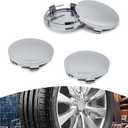 ijuicy 4 PCS Car Wheel Center Hub Caps, ABS Rust-Proof Center Caps for Rims, 2.36" OD 2.2" ID Tight Fitting Snap-on Wheel Hub Modified Dust Protection Cover, Universal for Most Cars (Silver)