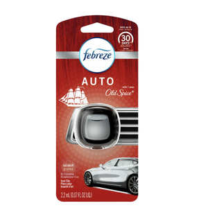 Febreze Car Vent Clip Air Freshener, Odor Eliminator for Strong Odors, Original Old Spice Scent