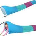 Shappy 12 ft Sensory Tunnel Crawl Resistance Tube for Calm Sensory Tent Compression Tube Play Tunnel Toys for Kids Birthday Gifts Outdoor Indoor Game(Purple, Green, Blue)