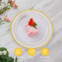 Goodluck 200PCS Gold Plastic Plates, Heavy Duty Disposable Gold Plates with 100 10.25 inch Dinner Plates and 100 7.5 inch Dessert Plates for Party, Holiday, Wedding, Thanksgiving