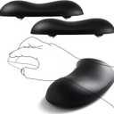 JIKIOU Ergonomic Gliding Palm Rests, Gel Mouse Wrist with Leather Surface, Sliding Wrist Pad with 4 Smooth Scroll Wheel, Fast Mouse Wrist Glider Designed for Office Computer Home Gaming, 2 Pack Black