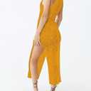 Bsubseach Womens Swimsuit Crochet Cover Up Sleeveless Bikini Swimwear Bathing Suit Beach Dress (Yellow)