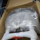 Armen Living Lorin Modern 26" Seat Height Gray Faux Leather and Brushed Stainless Steel Metal Swivel Bar Stool for Kitchen Island Counter (26" Seat Height, Lorin)