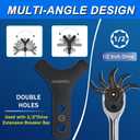 Lower Control Arm Prying Tool with Two Pry Bar Wrench Adaptor Head, Suspension Specialty Arm Lever Bushing Tool, Ratchet Pry Bar Attachment, Compatible with 1/2" Drive Extension Breaker Bar
