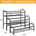 DTUQYX Coffee Syrup Organizer 3-Tier, 12 Bottles Capacity Coffee Syrup Rack,Metal Syrup Stand for Spice, Wine, Liquor, Bottle, Coffee Bar Station Racks Magnetic, No Installation