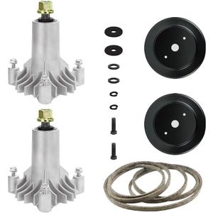 42" Lawn Mower Deck Rebuild Kit for Craftsman/for Husqvarna YTH1842 LT1000 LT2000 Includes 2 Spindle 130794 128285 532130794 with 2 Pulley 153535 173436, 1 95-1/2" Belt 144959