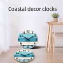 CHYLIN Wall Clock, 18 Inch Beach Wall Clocks Battery Operated, Coastal Ocean Themed Blue Clock Decor for Lake House, Home Clearance, Kitchen, Pool, Bathroom(18")