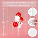 6 Sets Balloon Stand Kits, Balloon Sticks with Base for Table Centerpieces Graduation Birthday Baby Shower Gender Reveal Party Decorations(Red&White)