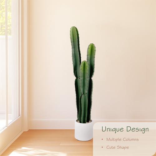 bellacat 3ft Large Artificial Cactus with Black Pot, 36" Realistic Faux Cactus Plants Indoor, Lifelike Fake Cactus Plant for Indoor and Outdoor Home Office Store Porch Patio Garden Decor