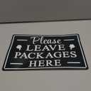 Please Leave Packages Here Metal Sign, Package Delivery Decor, Indoor/Outdoor Use for Front Door, Business, 12x8 Inches Aluminum