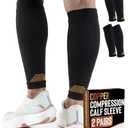 Doctor's Select 2 Pairs Copper Calf Compression Sleeve - Compression Calf Sleeves Men, Compression Sleeves for Men Leg, Shin Splint Compression Sleeve, Black with Copper