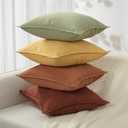 ZWJD Throw Pillow Covers 18x18 Set of 4 Chenille Pillow Covers with Elegant Design Soft and Luxurious Decorative Throw Pillows for Couch, Bed, and Home Decor (C02)