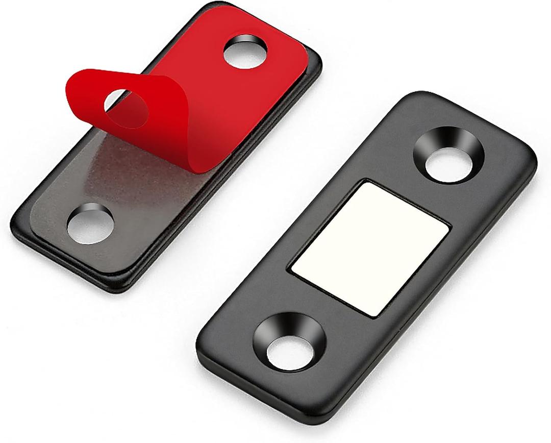 12 Pack Ultra Thin Cabinet Door Magnets Stick on Cabinet Magnetic Catch Magnet to Keep Drawer Closed Cabient Magnetic Door Catches to Stay Closed Cabinet Latch Matte Black Magnetic Cabinet Closures