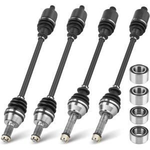 Front Rear Left and Right CV Axle Shaft & Wheel Bearing Set for Polaris Ranger 800 Crew/XP EPS/EFI/LE 2010 2011 2012 2013 2014, for Ranger 500 EFI 2010- Full Set