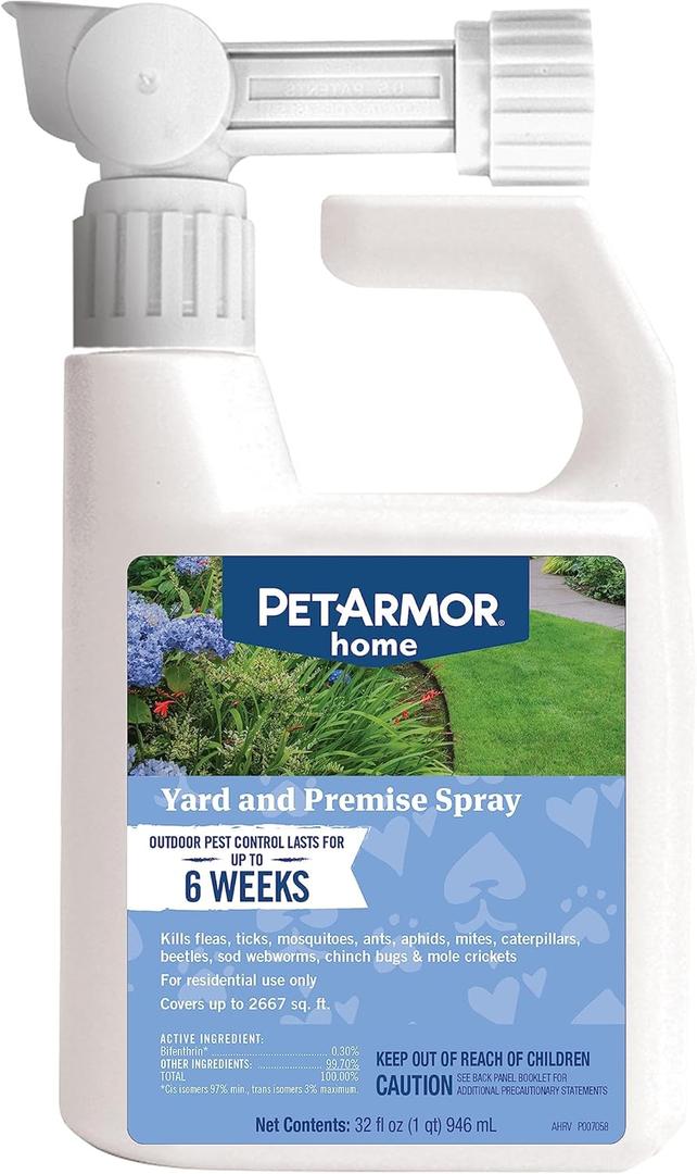 PetArmor Home Yard Spray for Dogs, Kills and Protects Against Fleas, Ticks, Mosquitoes, Ants, and Other Bugs, 32oz (32oz (Pack of 1))