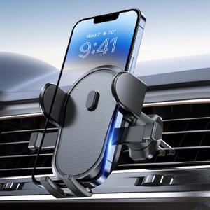 Miracase Car Vent Phone Mount, Universal Cell Phone Mount [Upgraded Clip Never Fall Off] Hands Free Airvent Phone Holders for Your Car Compatible with iPhone All Smartphones, Grey