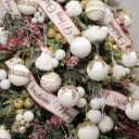 Satin Christmas Balls Ornaments, Silk Christmas Hanging Ball Decorations, 12Pcs 3.15" Luxury Vintage Christmas Tree Decor for Xmas Holiday Wedding Party, Package (White)