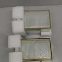 Hewory Glass Hurricane Candle Holder: Gold Hurricane Candle Holders with Metal Frame Square Set of 6, Clear Candle Holder for Table Centerpiece Wedding Christmas Engagement Birthday Party Decorations